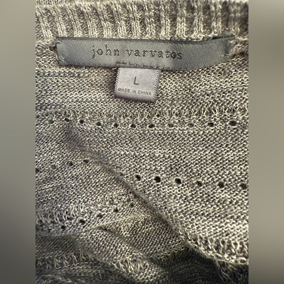 John Varvatos Linen Blend Lightweight Gray Sweater Size Large - Picture 6 of 8